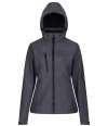 RG636 TRA702 Regatta Ladies Venturer Three Layer Hooded Soft Shell Jacket Seal Grey / Black colour image